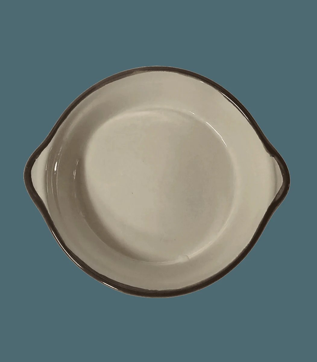 Vas termorezistent, rotund  maner, 14x12x3, bej