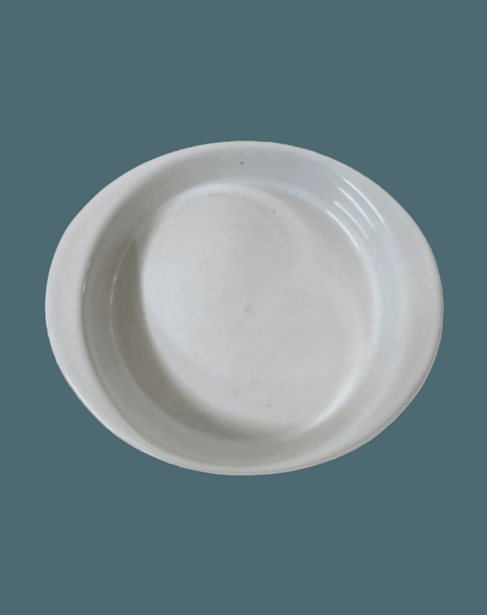 Vas termorezistent rotund, 16.5x13.5x3 cm, alb, imagine 2