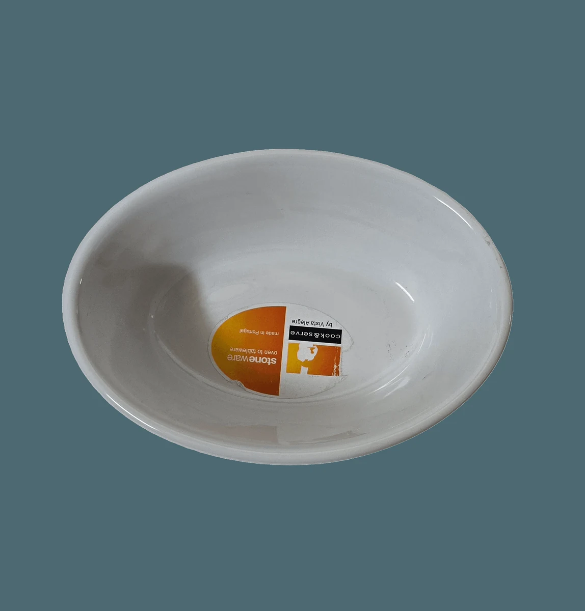 Vas termorezistent oval, 15.5x11.5x5 cm, alb, imagine 2
