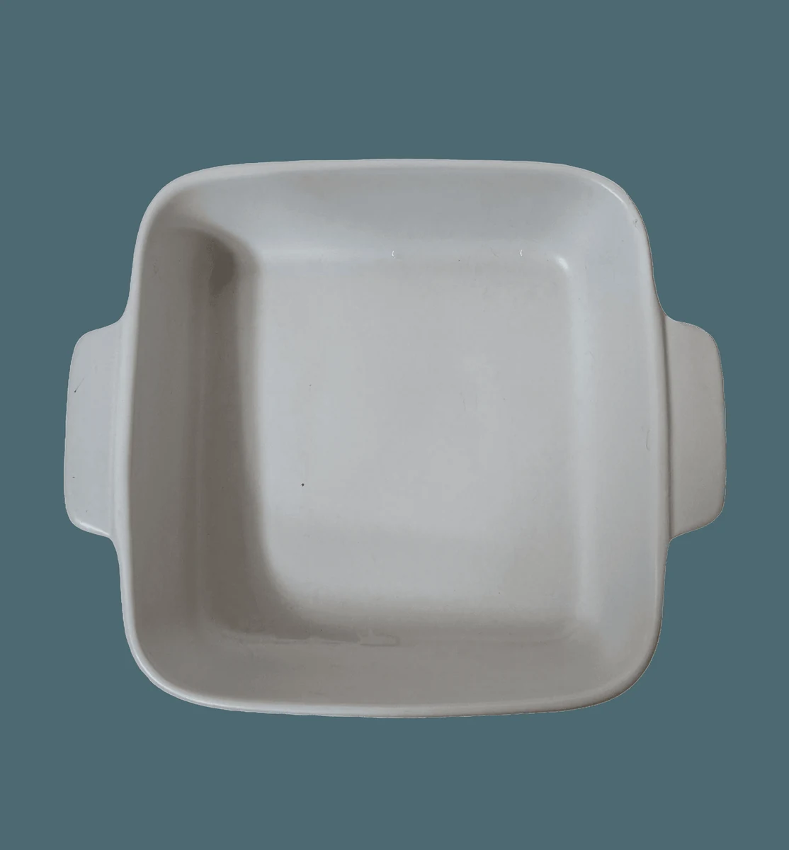 Vas termorezistent patrat, 25.5x21.5x6 cm, alb mat, imagine 2