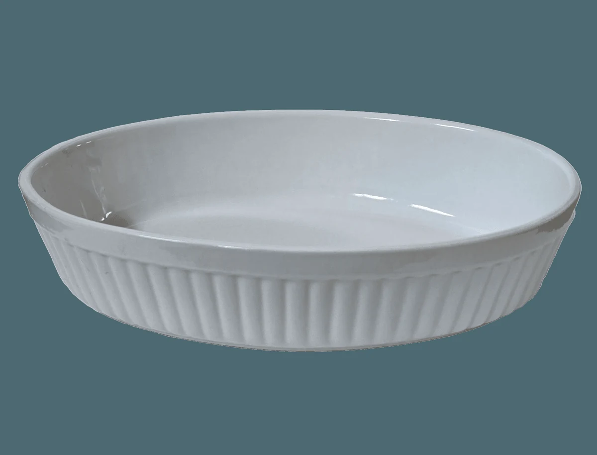 Vas termorezistent oval, 36x24x7.5 cm, λευκό