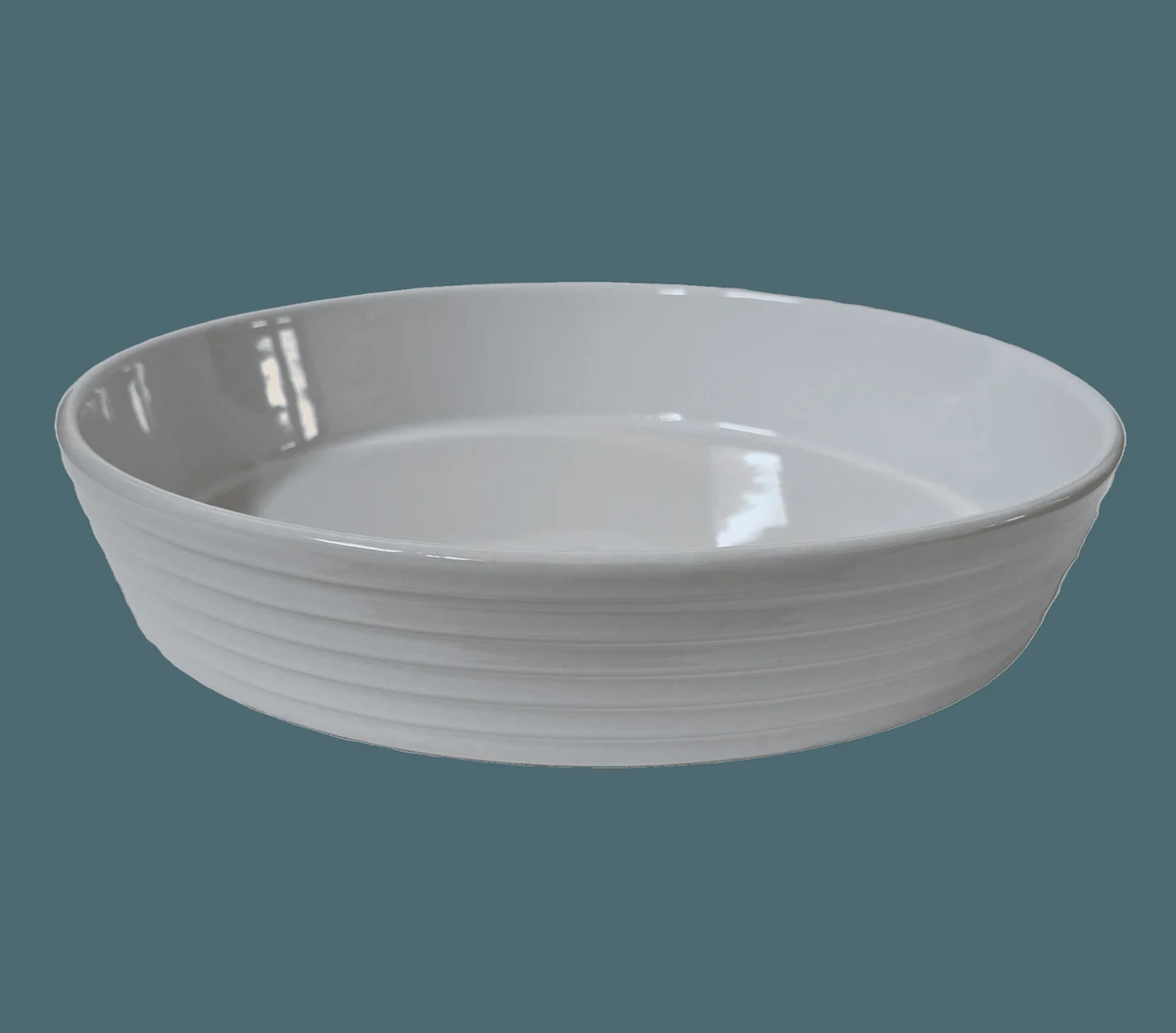 Vas termorezistent rotund, 25.5×6 cm, Alb