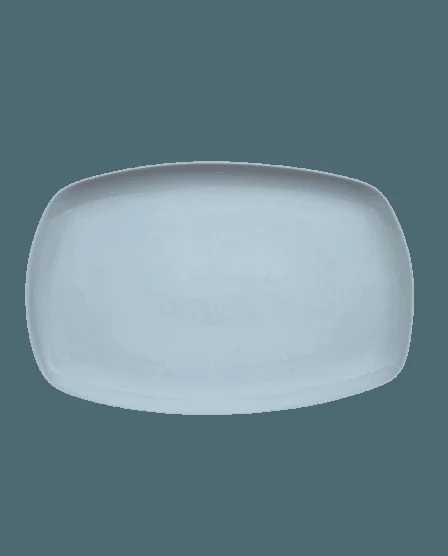 Platou rectangular, 35.6 cm, Portelan, Alb