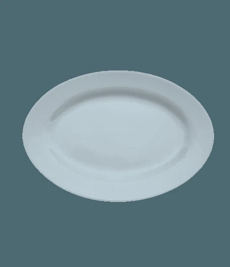 Platou oval, 25.4 cm, portelan, alb, imagine 2