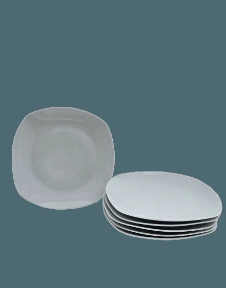 Set 6 farfurii adanci, 23 cm, CESIRO, portelan, alb, imagine 2