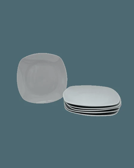 Set 6 farfurii desert, 23 cm, CESIRO, portelan, alb, imagine 2