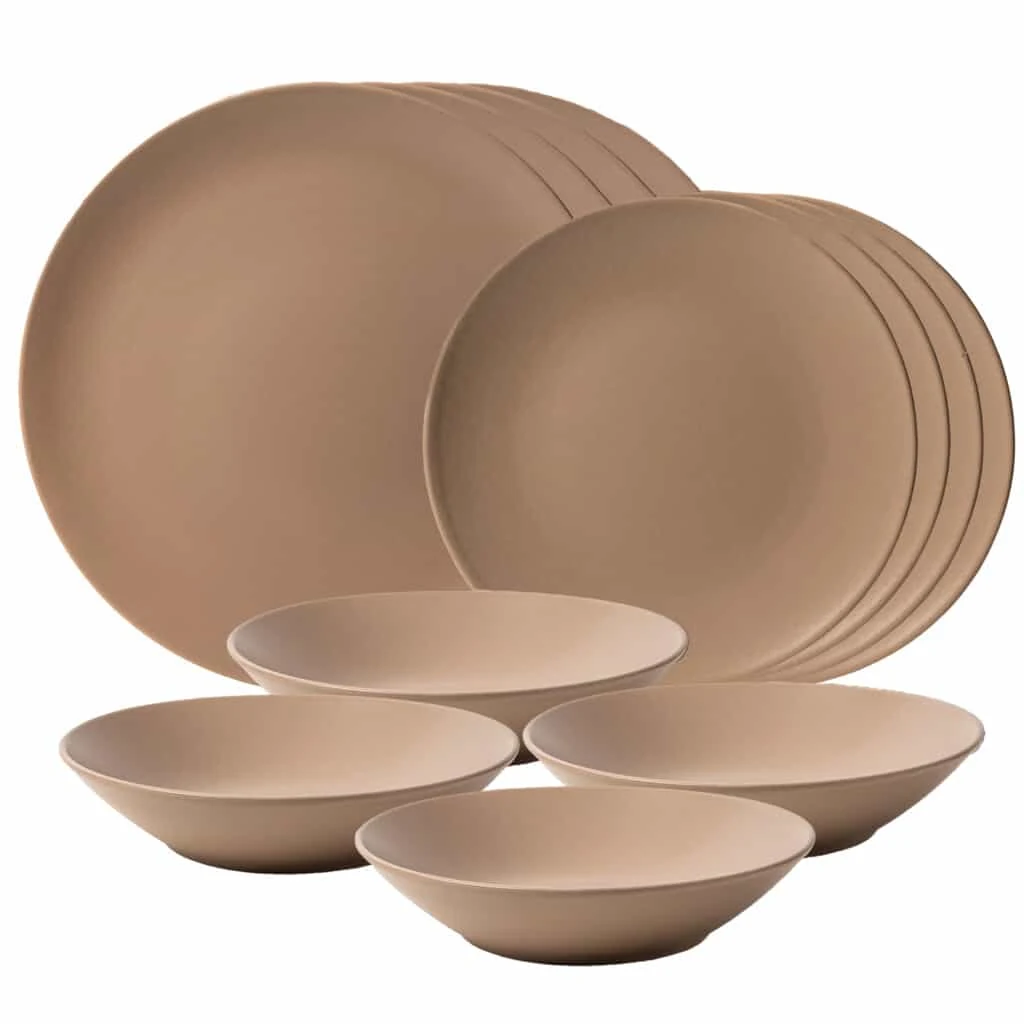 Set farfurii 12 piese, pentru 4 persoane, Latte, Crem Mat