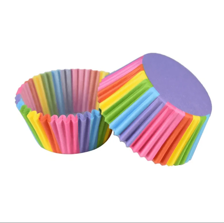 Papier-Muffinförmchen, 100 Stück, Regenbogen