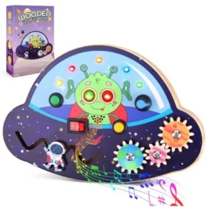 Jucarie montessori ufo, nava spatiala, cu muzica, imagine 2