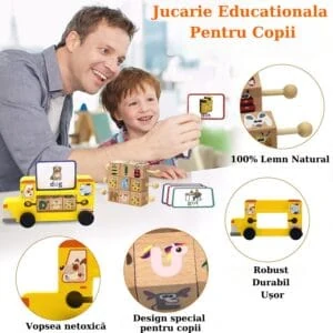 Jucarie educative montessori pentru invatarea prescolara, jocul de invatare a literelor, cuvinte in limba engleza, educative pentru copii de 3-8 ani, imagine 2