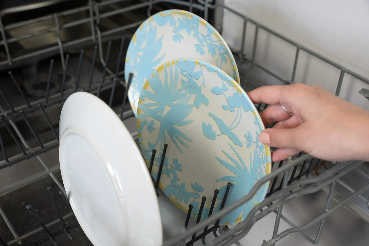 Set 6 farfurii desert, 20 cm, hawaii, crem deschis cu frunze albastru deschise, imagine 3