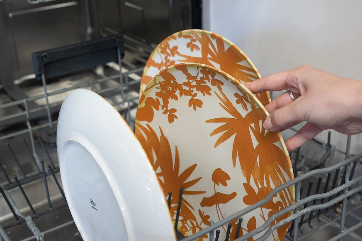Set 4 farfurii intinse, 26 cm, hawaii, crem deschis cu frunze portocalii, imagine 4
