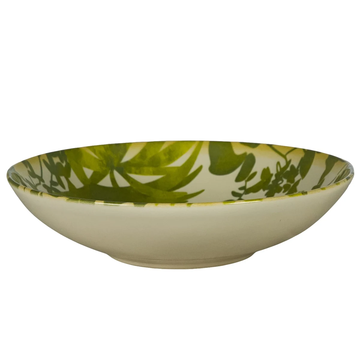 Set 6 farfurii adanci, 21 cm, hawaii, crem deschis cu frunze verzi, imagine 5