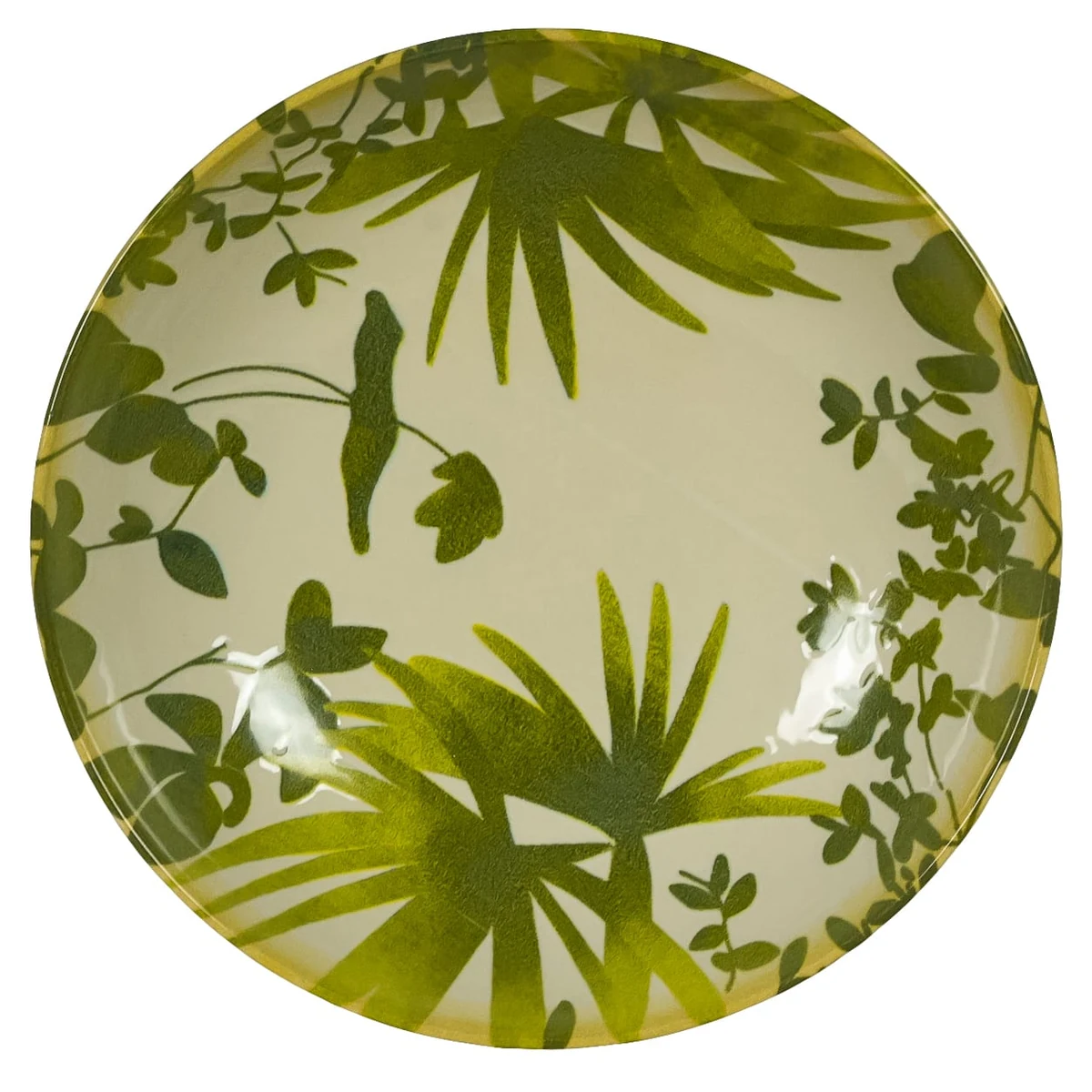 Set 6 farfurii adanci, 21 cm, hawaii, crem deschis cu frunze verzi, imagine 6