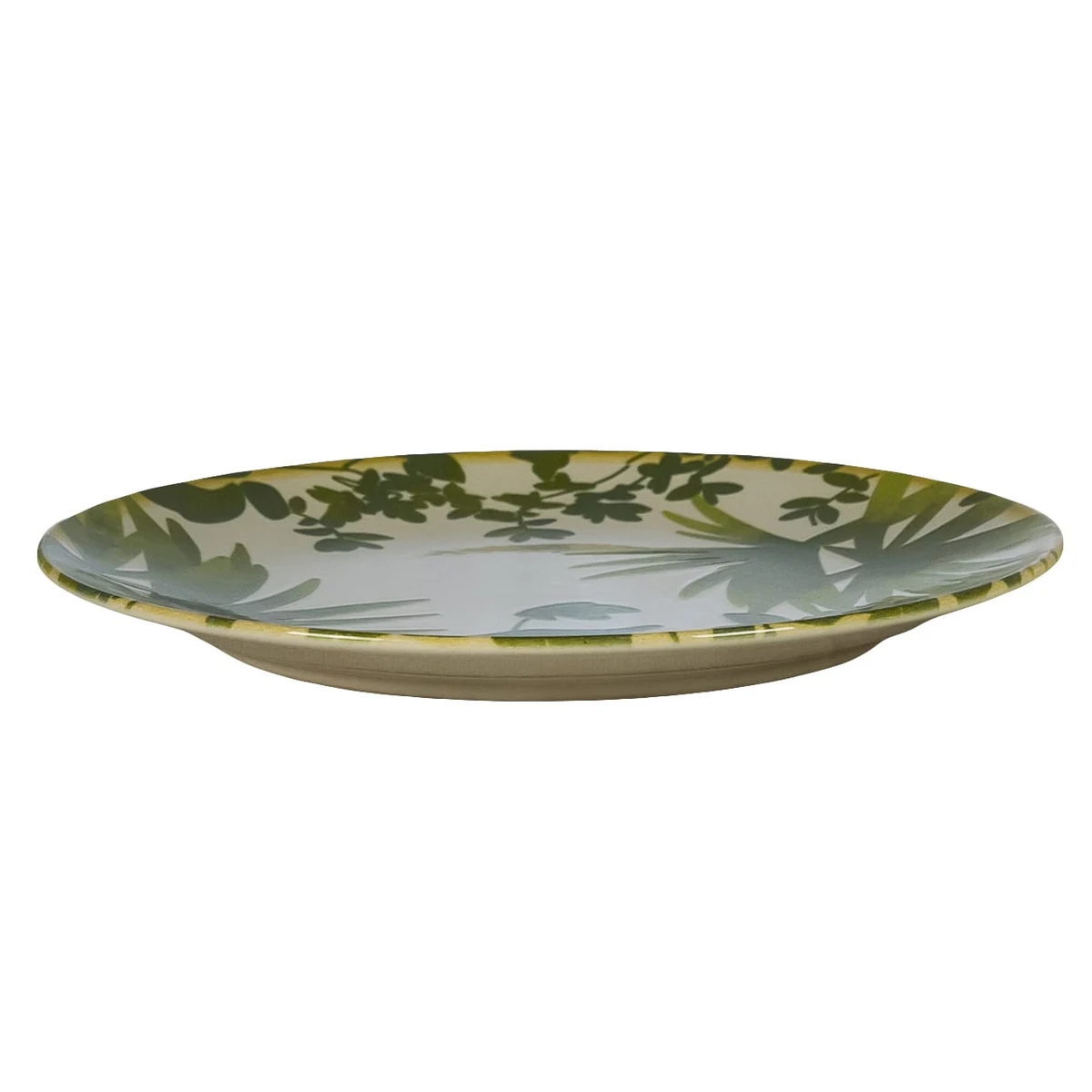 Set 4 farfurii desert, 20 cm, hawaii, crem deschis cu frunze verzi, imagine 4