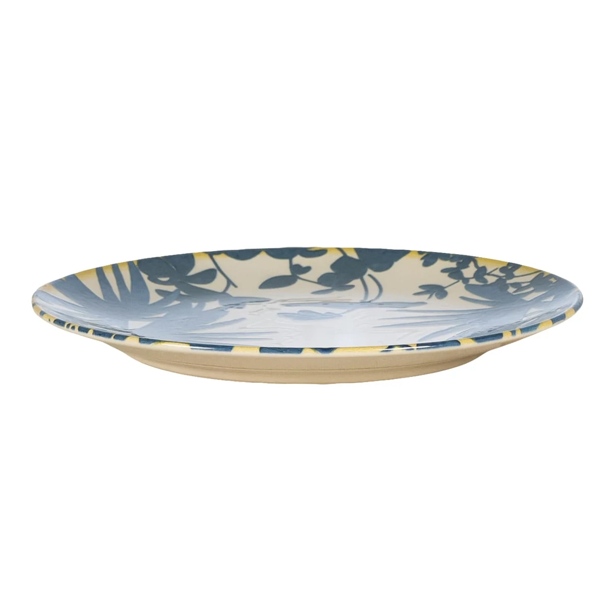 Set 6 farfurii desert, 20 cm, hawaii, crem deschis cu frunze albastre, imagine 5