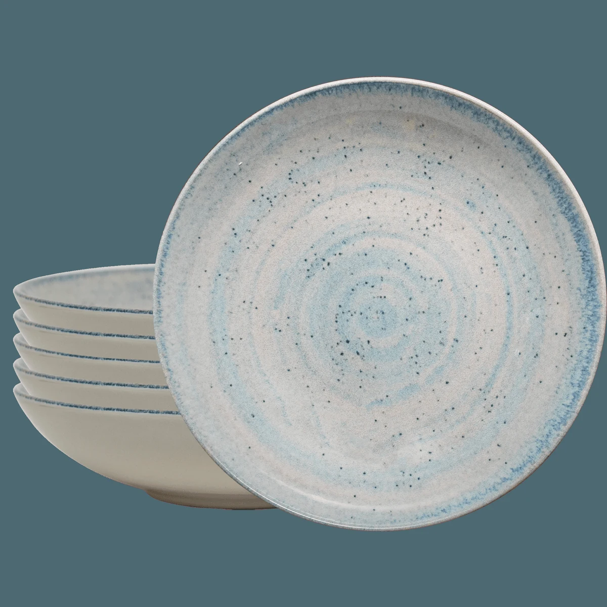 Set farfurii adanci, 21 cm, Marshmallow, Cesiro, Multicolor