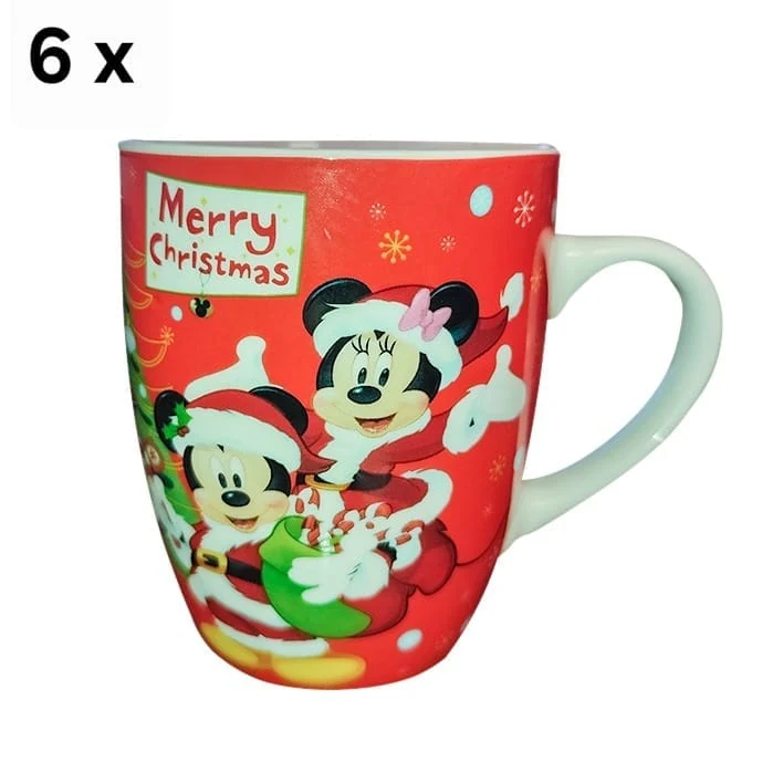 Set 6 Becher, CESIRO, 340 ml, Porzellan, decor craciun