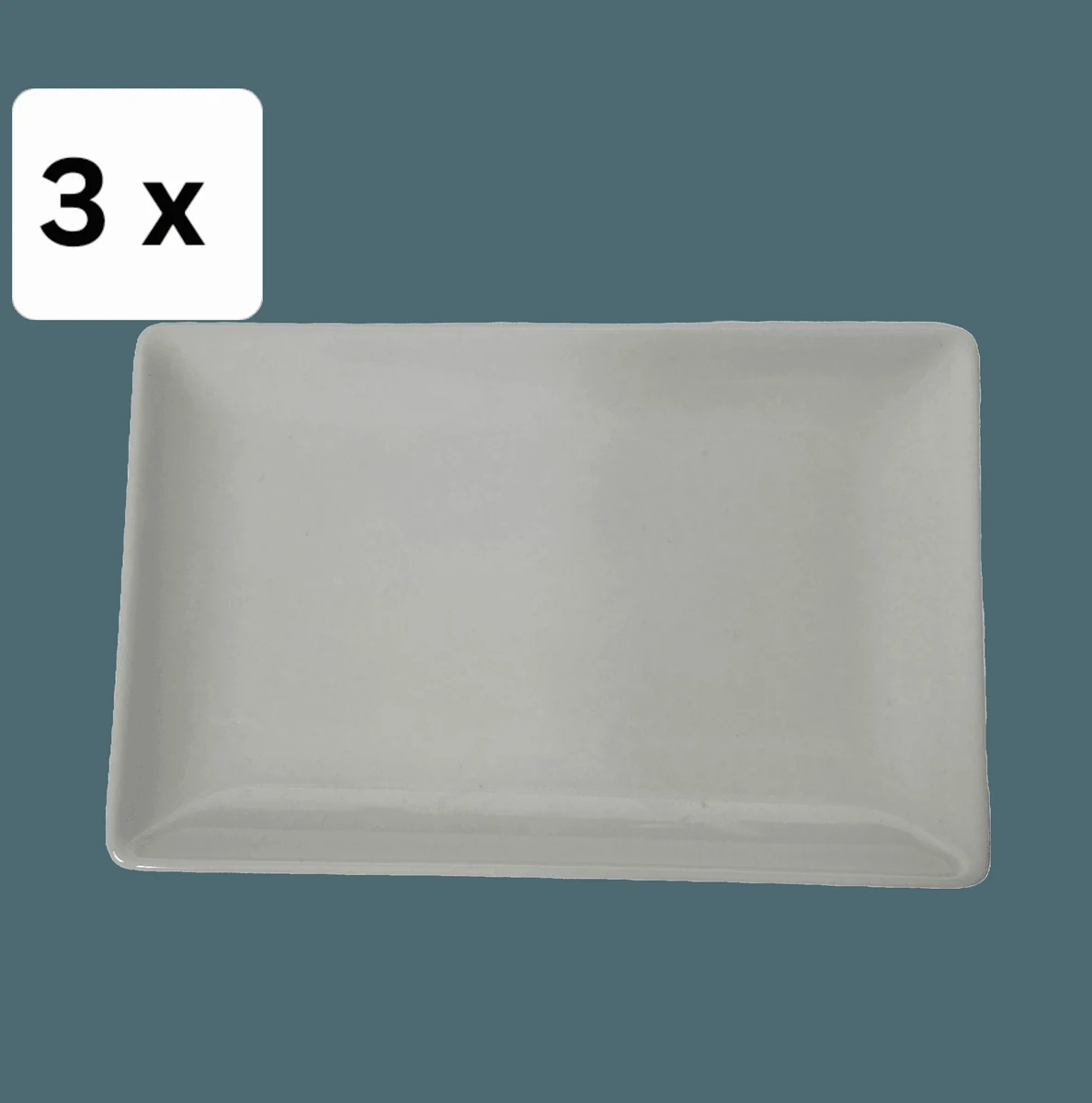 Set 3 platouri dreptunghiulare, 20×13 cm, creme