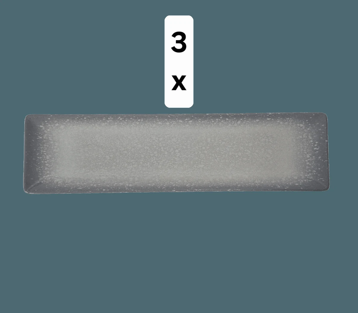 Set 3 tavi servire, Keramik, 30.5×8 cm, weiß/grau
