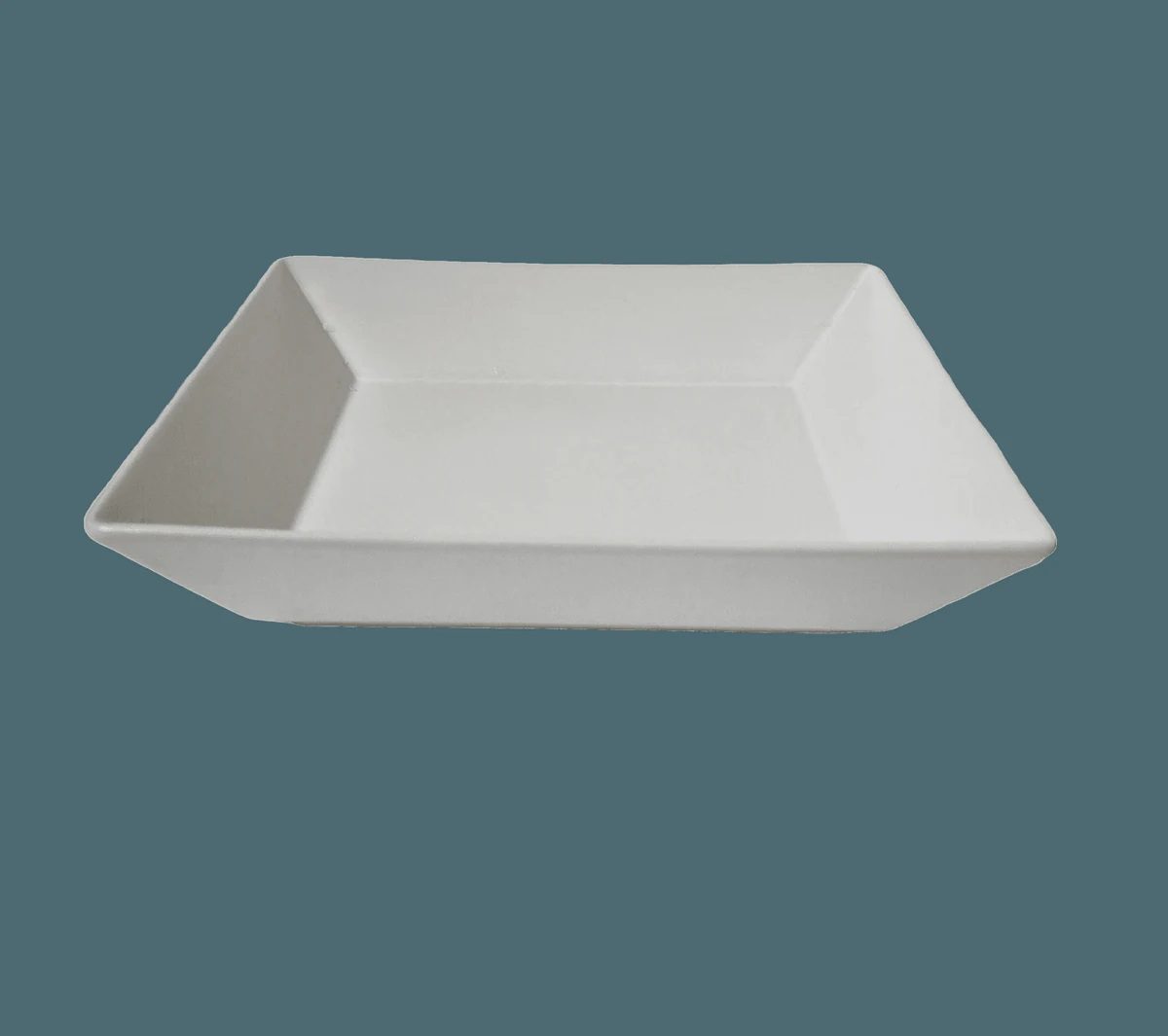 Set 3 farfurii adanci patratr, 21×4.5 cm, alb mat, imagine 2