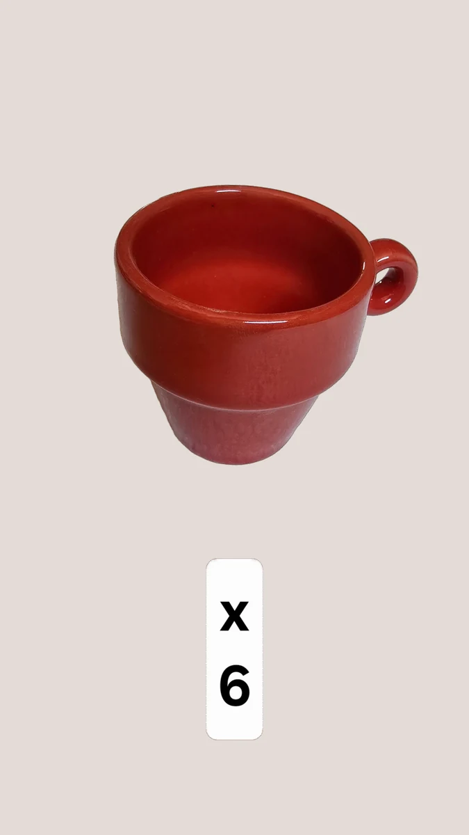 Σετ 6 cescute, 70 ml, CESIRO, κόκκινο