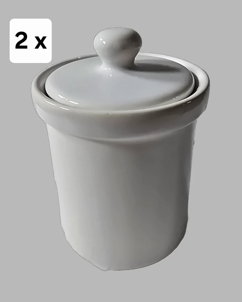 Σετ 2 cutii pentru condimente, inaltime 10.5 cm, λευκό