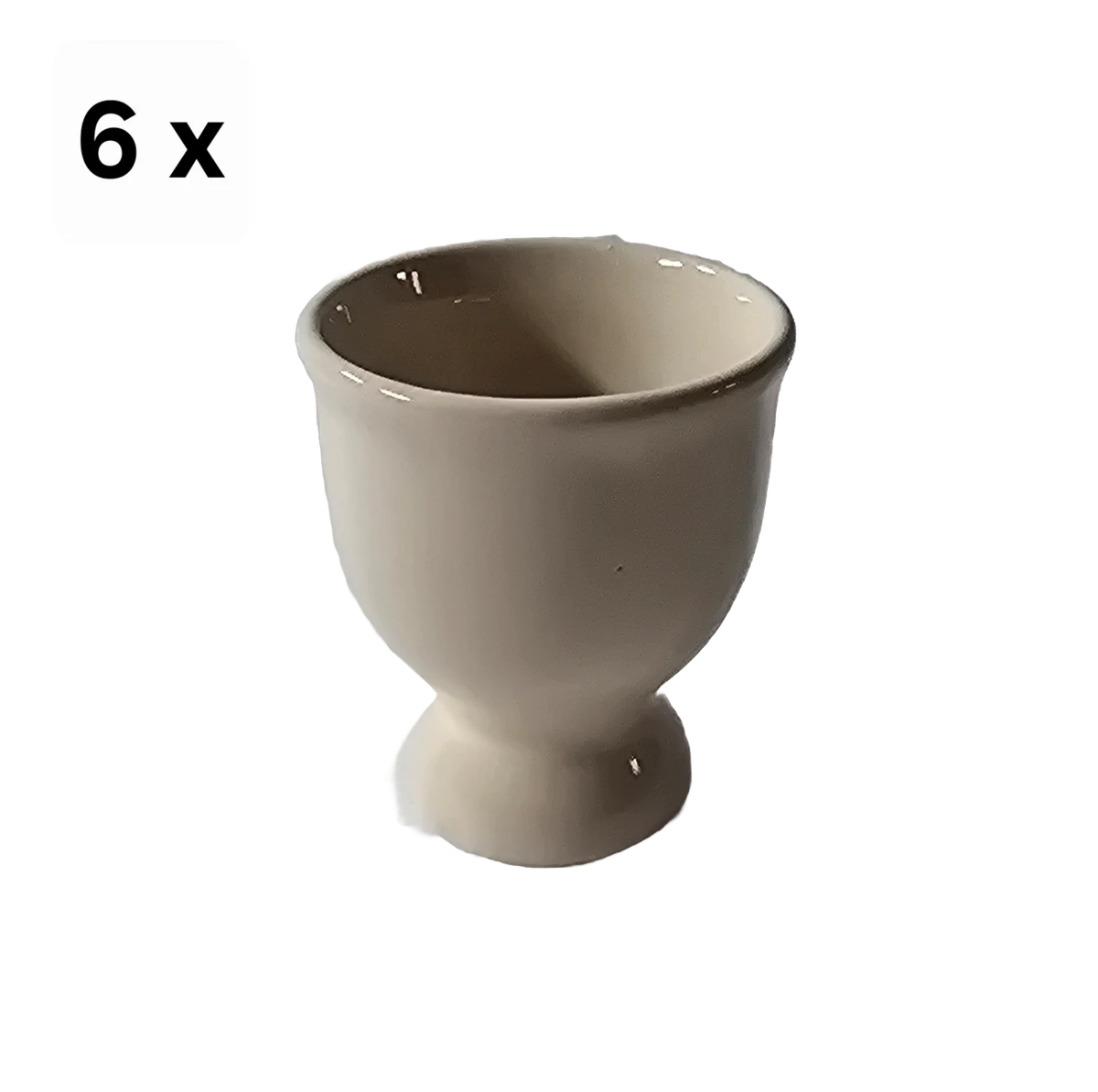 Set 6 suporturi de ou, 6.5 cm, creme