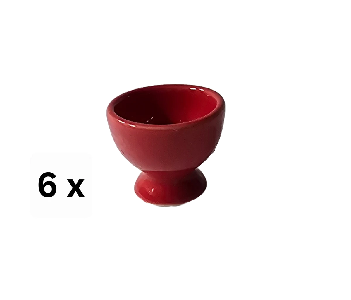 Set 6 suporturi de ou, 4 cm, rot