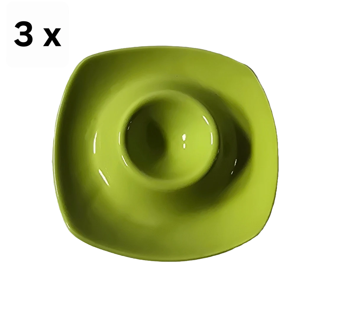 Комплект 3 suporturi de ou, tip чиния, 12 cm, зелен