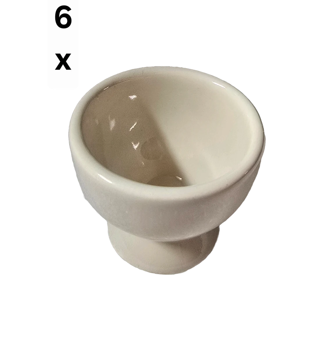 Set 6 suporturi de ou, 4 cm, creme