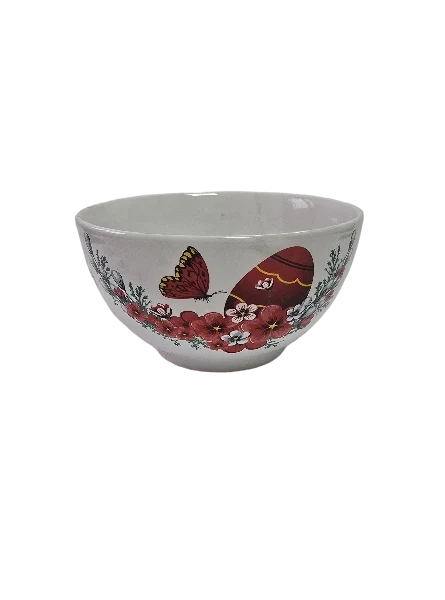 Купа, 600 ml, CESIRO, бял decorat с ou червен
