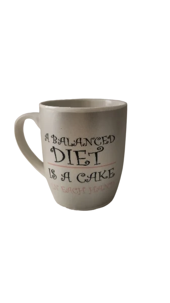 Cana, 360 ml, alb-maroniu, cu mesaj, imagine 4