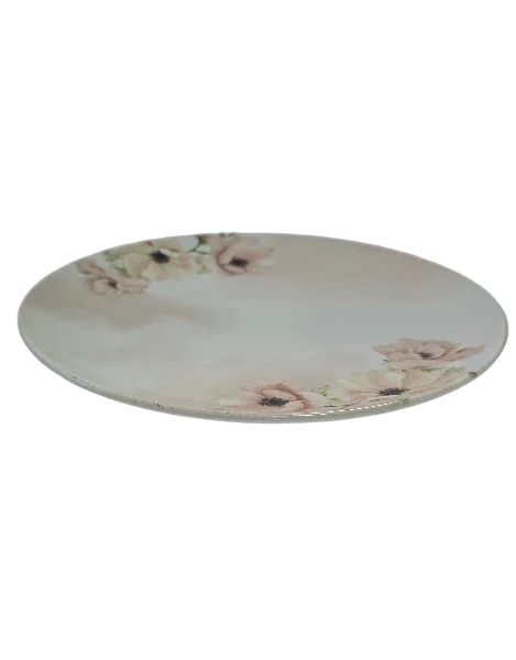 Farfurie desert, 20 cm, fiori rosa, CESIRO, multicolor, imagine 2