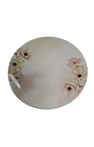 Farfurie desert, 20 cm, fiori rosa, CESIRO, multicolor, imagine 4
