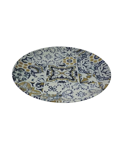 Farfurie intinsa, 26 cm, mosaico lussuoso, ivoire decorat, imagine 2