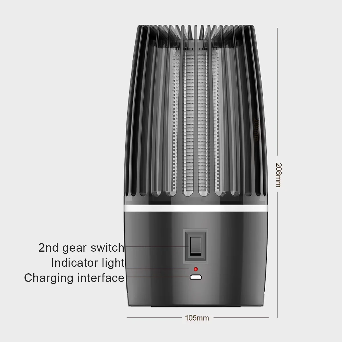 Lampa electrica anti tantari, neagra, 20.8x10.5cm, set 1 bucata, imagine 4