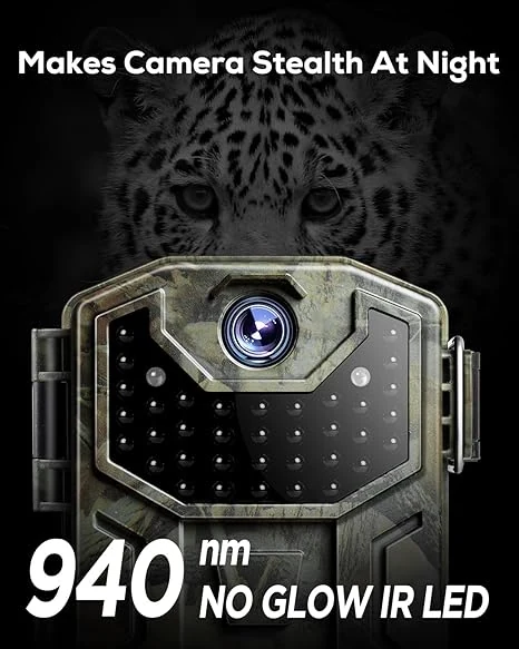 Izeeker cameră de vânătoare HD cu vedere nocturnă de 940nm, fără strălucire, activată prin mișcare, timp de declanșare de 0,2s, fără WiFi, impermeabilă, imagine 7