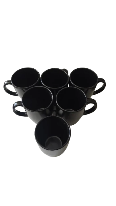 Set 6 Becher, 300 ml, CESIRO, schwarz matt