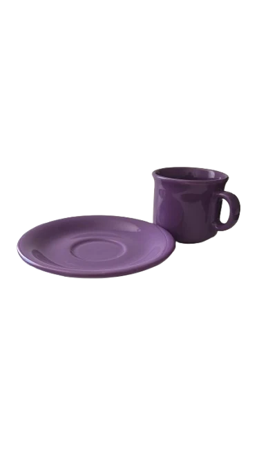 Cup with saucer, 220 ml, CESIRO, purple glossy