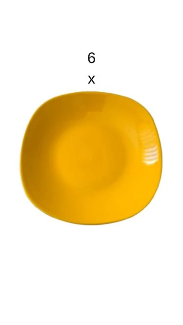 Σετ 6 πιάτα βαθιά, 23 cm, CESIRO, κίτρινο γυαλιστερό