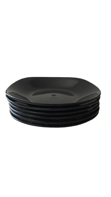 Set 6 farfurii adanci, 23 cm, Cesiro, Negru Lucios