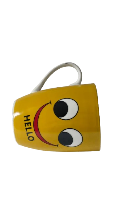 Чаша, 320 мл, Cesiro, жълта „Hello“ 3