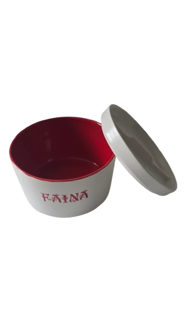 Δοχείο για αλεύρι, 700 ml, Cesiro, λευκό/κόκκινο 2