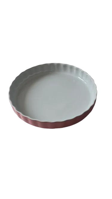 Heat-Resistant Dish, 28x4.5 cm, White/Coral 2