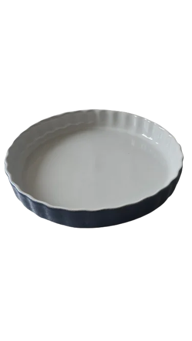 Hitzebeständige Form, 28×4.5 cm, Weiß/Blau 2