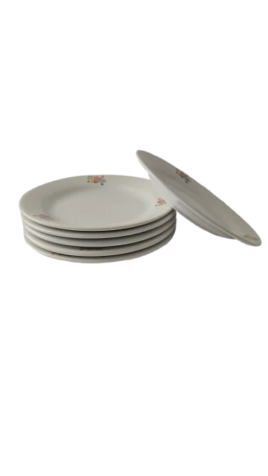 6 részes desszertes tányér készlet, 19 cm, Cesiro, fehér, virágos 3