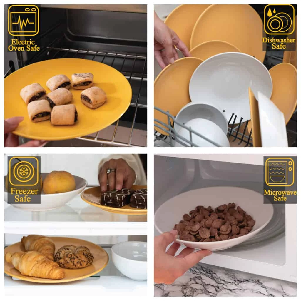 Set farfurii 16 piese, 4 persoane, summer time, alb/galben, imagine 3