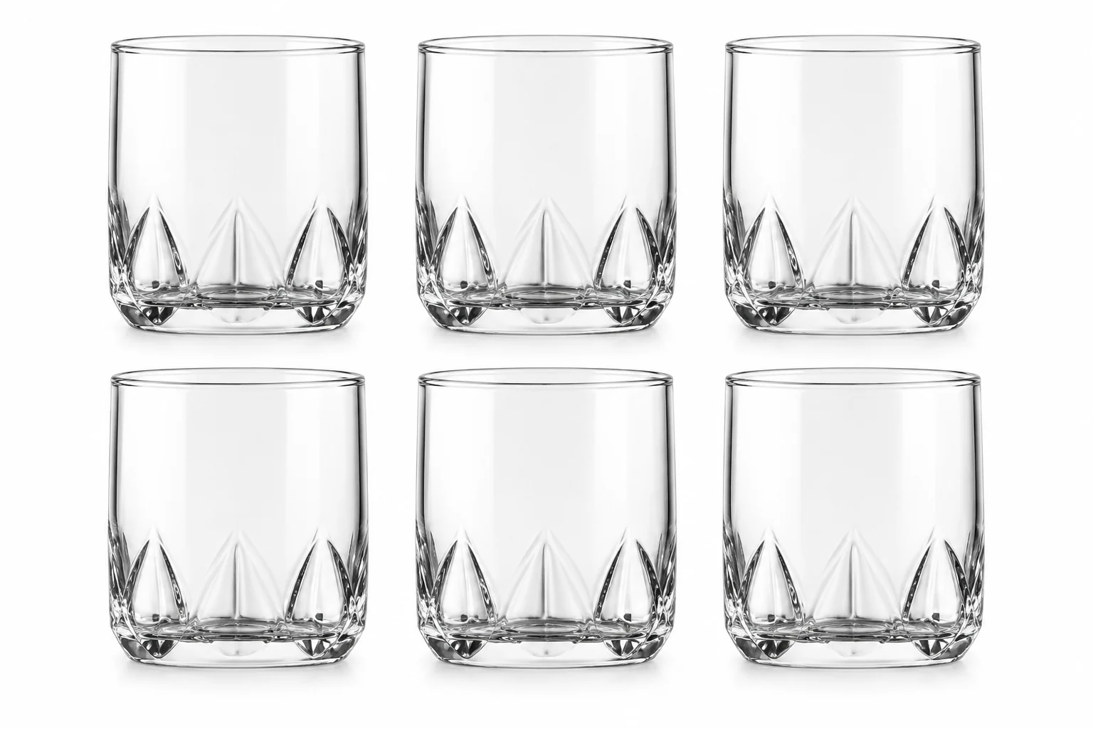 Set 6 pahare whiskey, 300 ml, Sticla, Cesiro