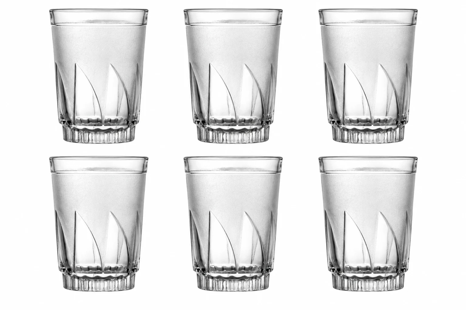 Set 6 pahare, 220 ml, Sticla, Cesiro
